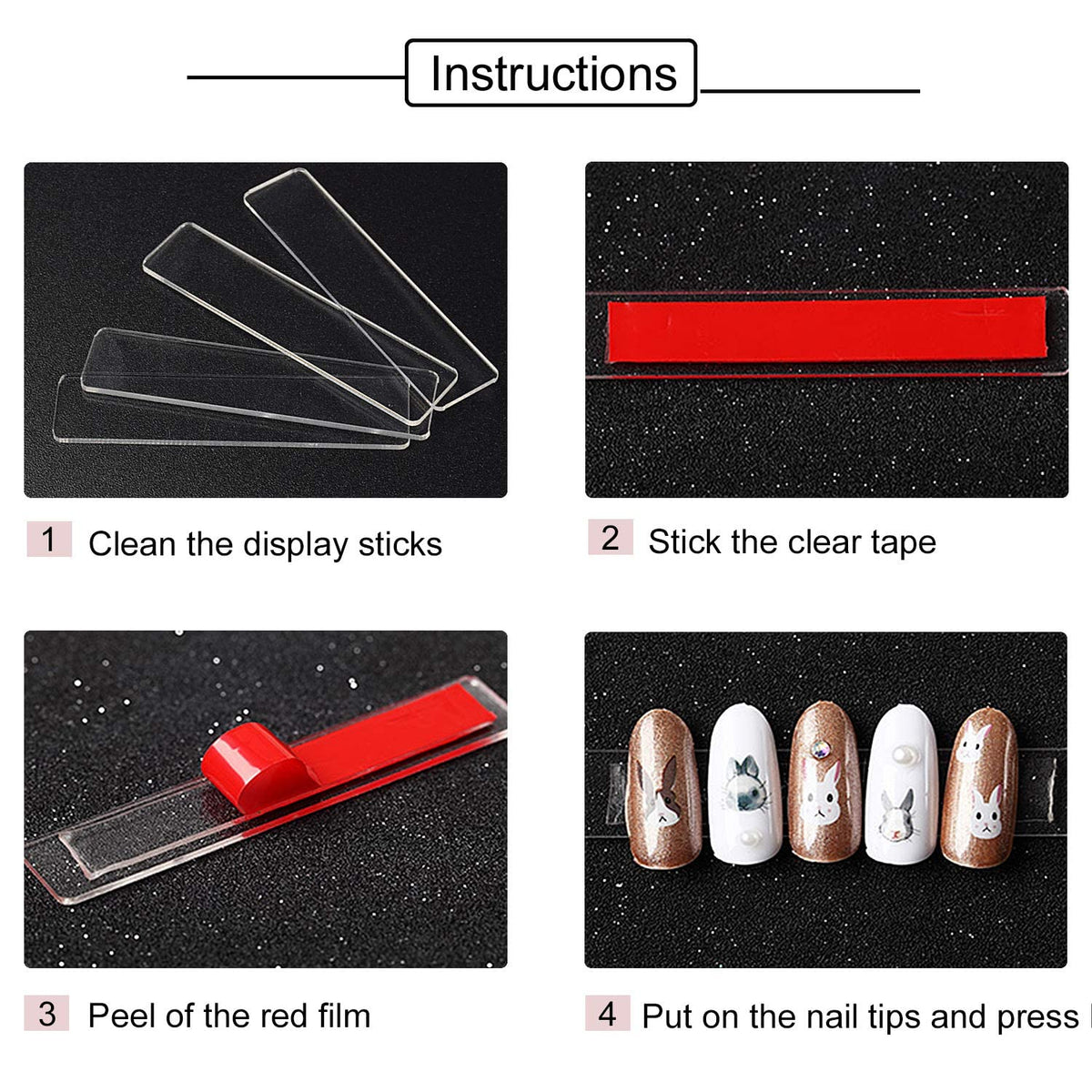 NAILWIND Double Sided Tape, Nail Tape Acrylic Strong Adhesive Removable Press On Nails Adhesive Strong Sticky Mounting Tapes For Press On Nail Salon Nail Tips, 6 Cm, 4 Cm, Multicolor - Image 4