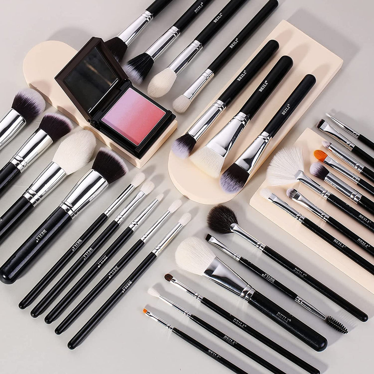COSLUXE BEILI Makeup Brushes 30pcs New Variant Professional Makeup Brush Set Natural Goat Hair Premium Synthetic Kabuki Foundation Blending Brush Face Powder Blush Concealers - Image 5