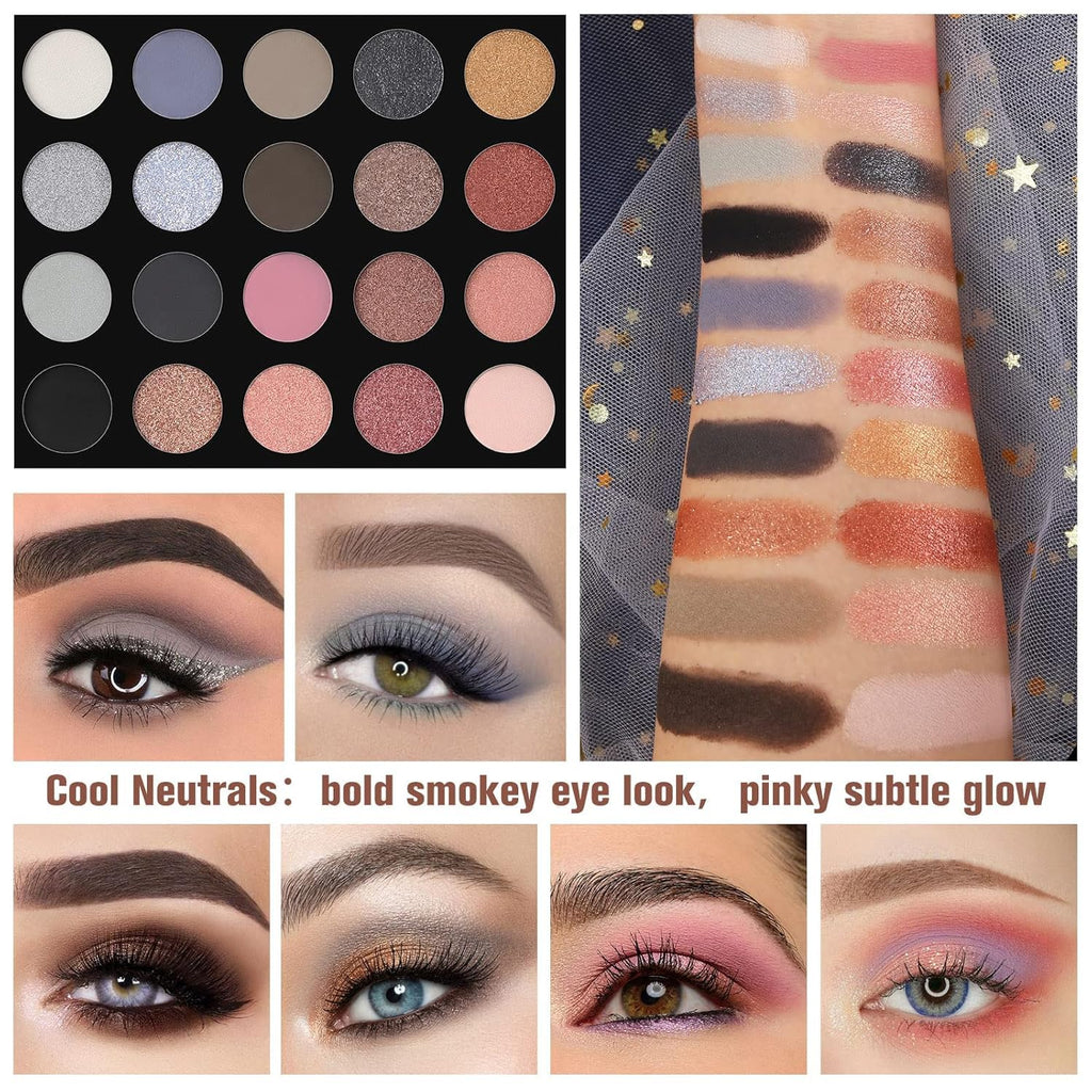 COSLUXE UCANBE Pretty 2 Eyeshadow Palette, All In One Set 86 Colors Makeup Kit Matte Shimmer Eye Shadow Highlighters Contour Blush Powder All In One Makeup Palette 81.4g - Image 5