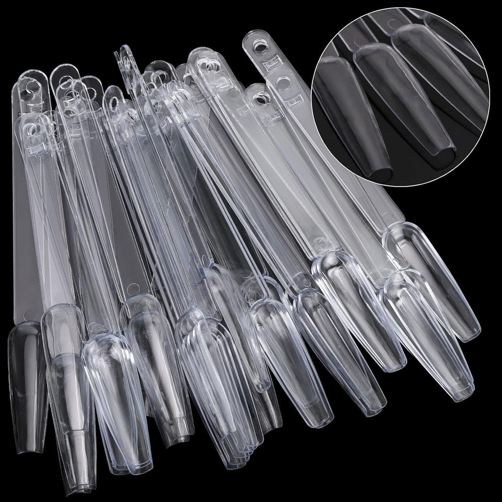 NAILWIND Fan Shape Nail Art Polish Display Tips, False Nail Sample Sticks, Nails Practice Color Display, for Nails Home DIY Nail Salon Practice Tools (Natural Stiletto Shaped, 100 - Pcs) - Image 2