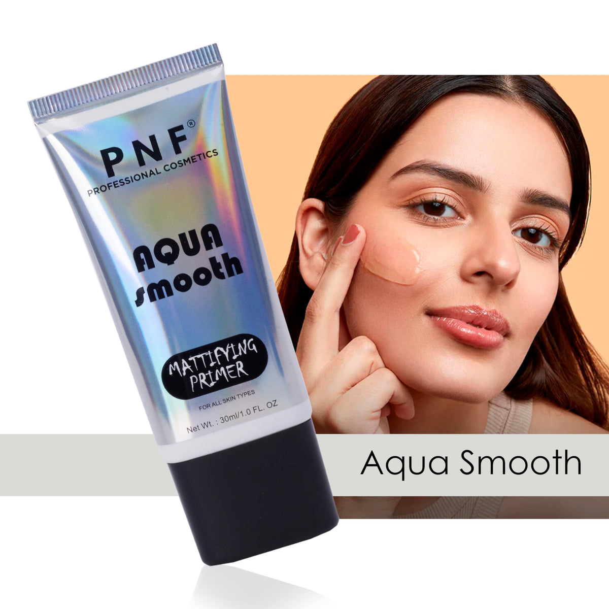 PNF PROFESSIONAL Mattifying Makeup Primer | Aqua Smooth Primer | Oil-Free Shine | Minimises Pores | Long-Lasting Base | All skin Types, 30ml - Image 3