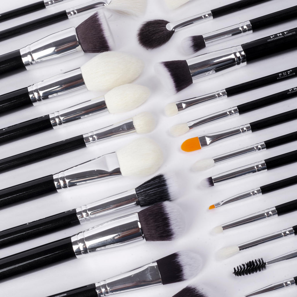 PNF PROFESSIONAL Makeup Brushes 30pcs Makeup Brush Set Premium Goat Synthetic Hair Kabuki Foundation Blending Brush Face Powder Blush Concealers Eye Shadows Make Up Brushes Kit - Image 4