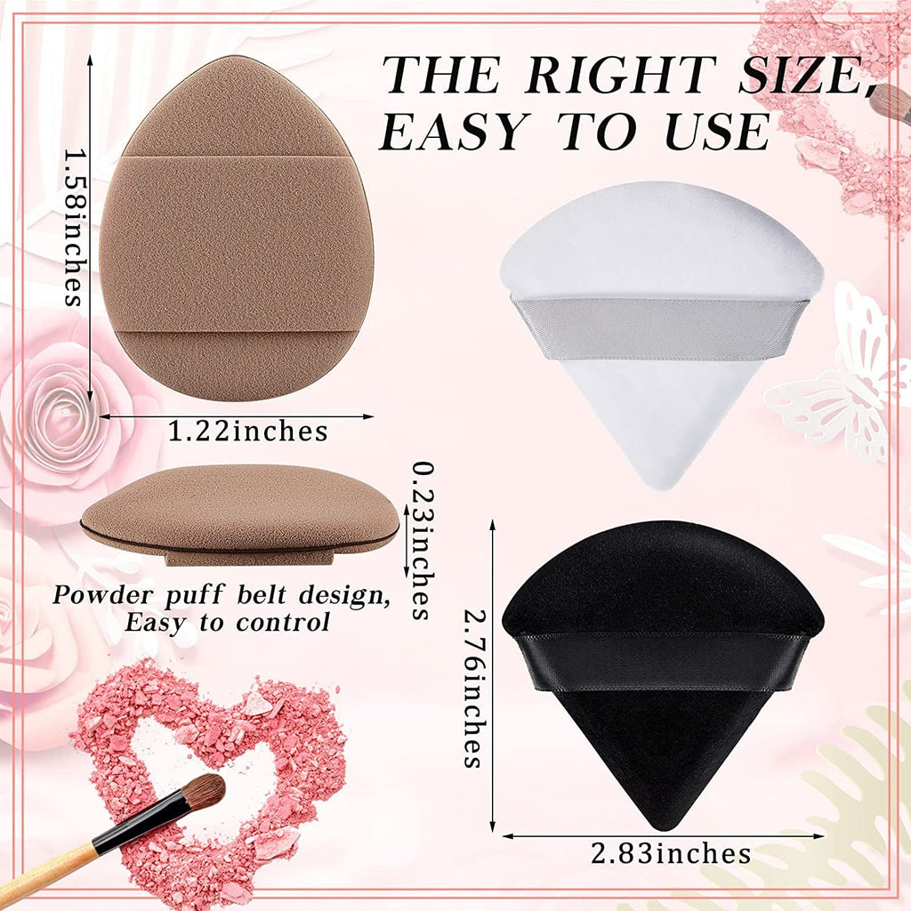 COSLUXE 10 Pieces 6 - Soft Face Triangle Makeup Puff, 4 - Finger Soft Makeup Puff, for Loose Powder Body Cosmetic Foundation Sponges Beauty Blender Makeup Tool Multicolored - Image 7