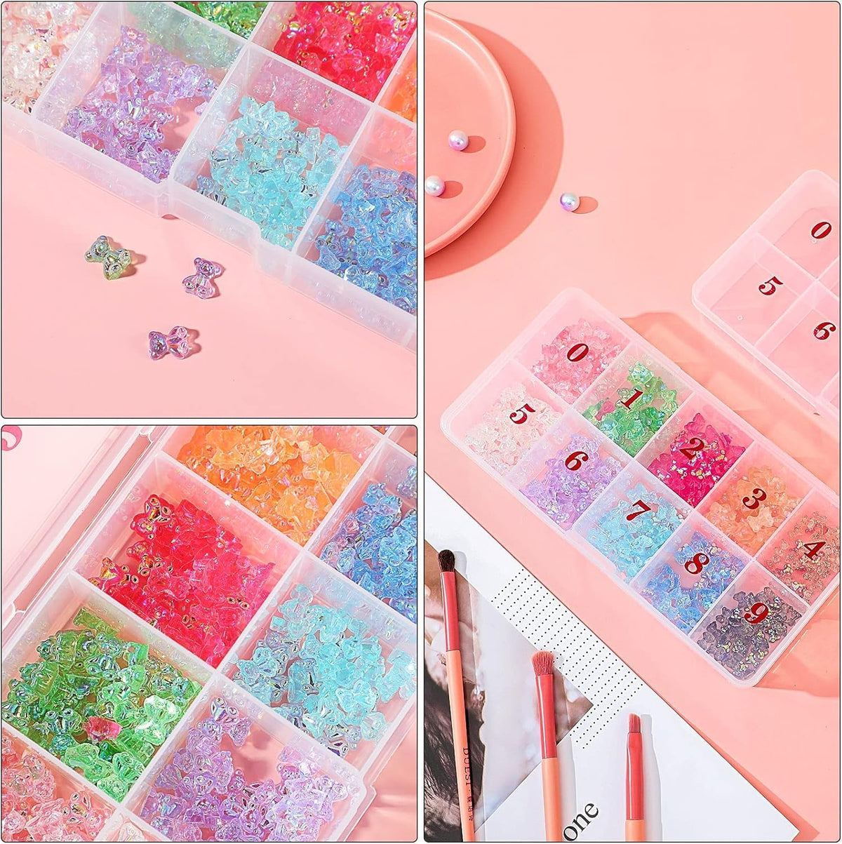 NAILWIND Nail Tip Box False Empty Nail Tips Organizer Storage Box, 10 Number Spaces Storage Case Container Nails Box Plastic Grid for Fingernail Crystal, Jewelry, Accessories WHITE, 2 - PCS - Image 7