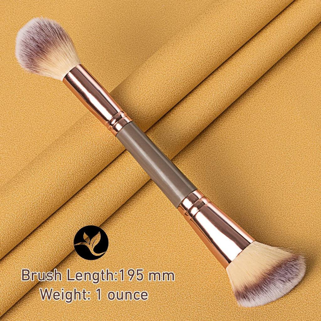 COSLUXE Foundation Makeup Brush, Double Ended Makeup Brushes for Blending Liquid Powder, Concealer Cream Cosmetics, Blush brush B02-Brown, 1 - Pcs - Image 6