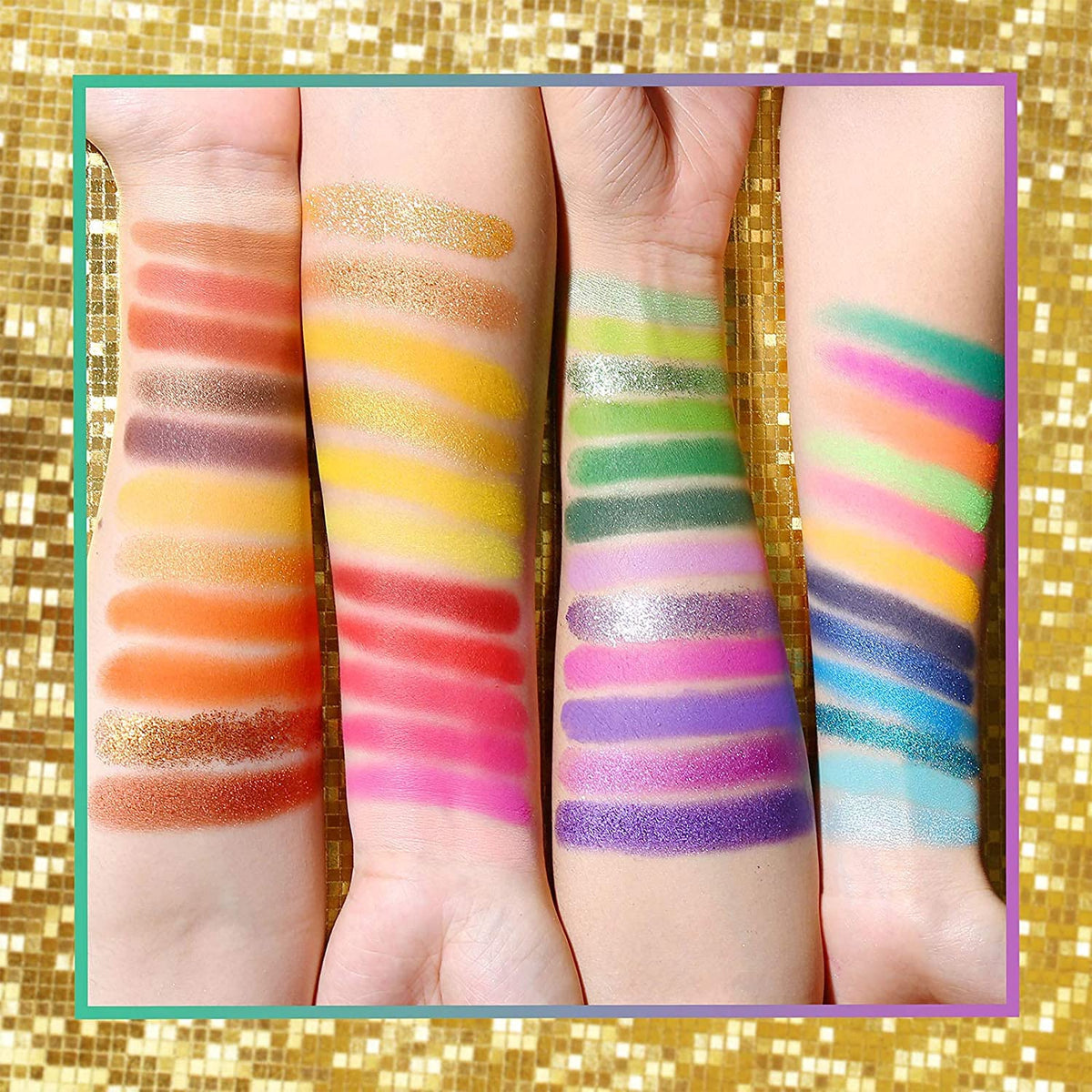 COSLUXE UCAN BE Exo tic Flavors Neon Eyeshadow Makeup Palette, 48 Colorful High Pigmented - Rainbow Glitter Eye Shadow Make Up Pallete, Multicolor, Shimmery, Satin & Matte Finish - Image 3