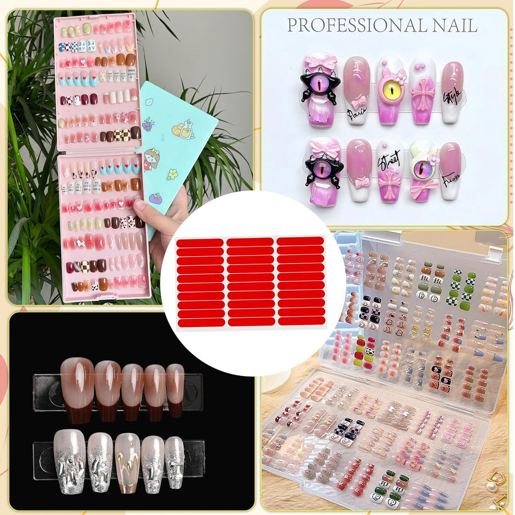 NAILWIND 3 Sheets 90 Pcs Double Sided Tape for Nails Display Double Sided Tape for Press on Nails Adhesive Clear Mounting Tape for Nail Packaging Supplies - Image 4