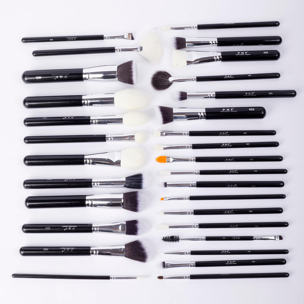PNF PROFESSIONAL Makeup Brushes 30pcs Makeup Brush Set Premium Goat Synthetic Hair Kabuki Foundation Blending Brush Face Powder Blush Concealers Eye Shadows Make Up Brushes Kit - Image 2