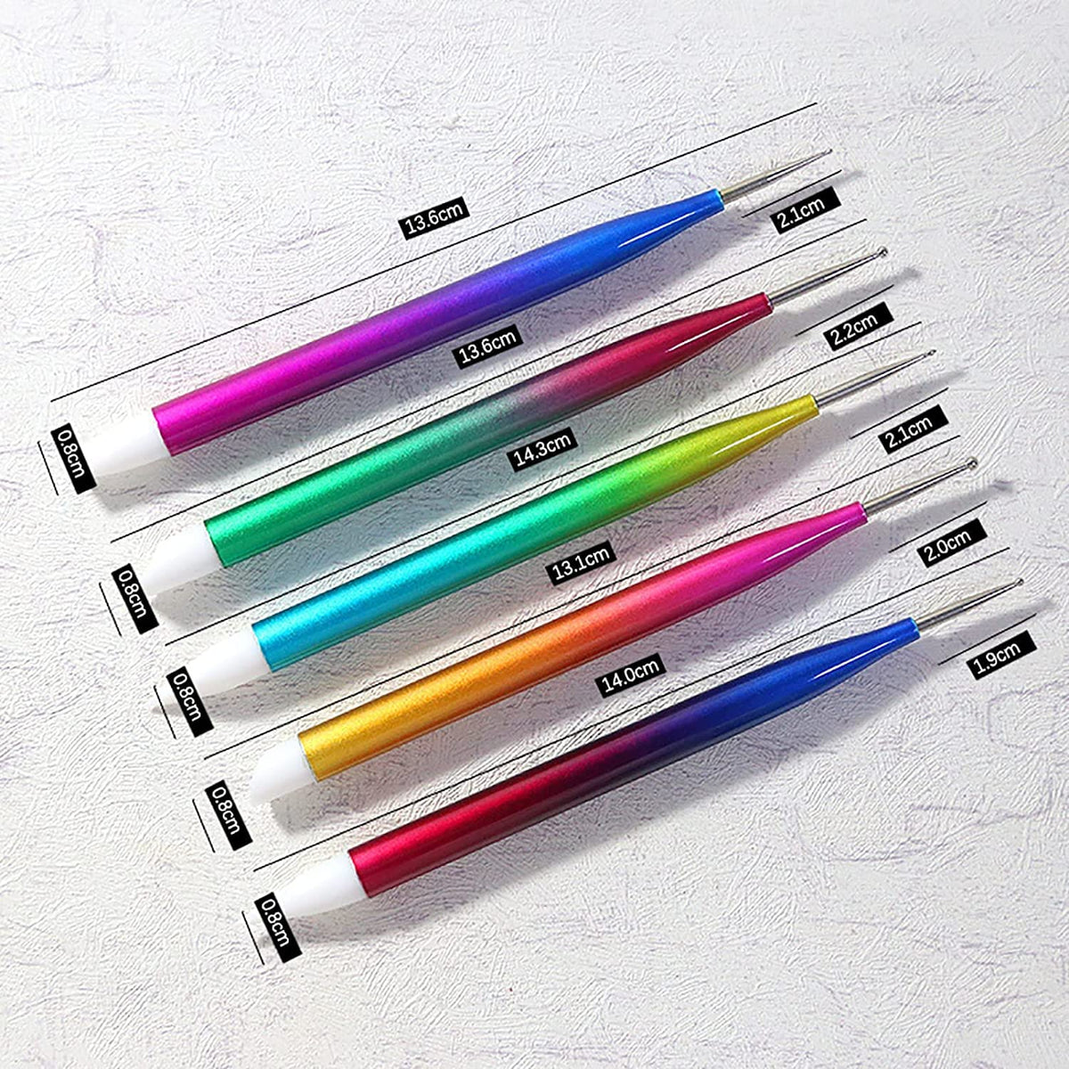 NAILWIND Double Heads Nail Art Pens Silicone Sculpture Pens Nail Dual Head UV Gel Carving Pen, Nail Silicone Brushes Set ,Pottery Clay Sculpting Tools Modeling Painting Drawing Tool DIY Art Craft Rainbow Colors, 5 pcs - Image 8