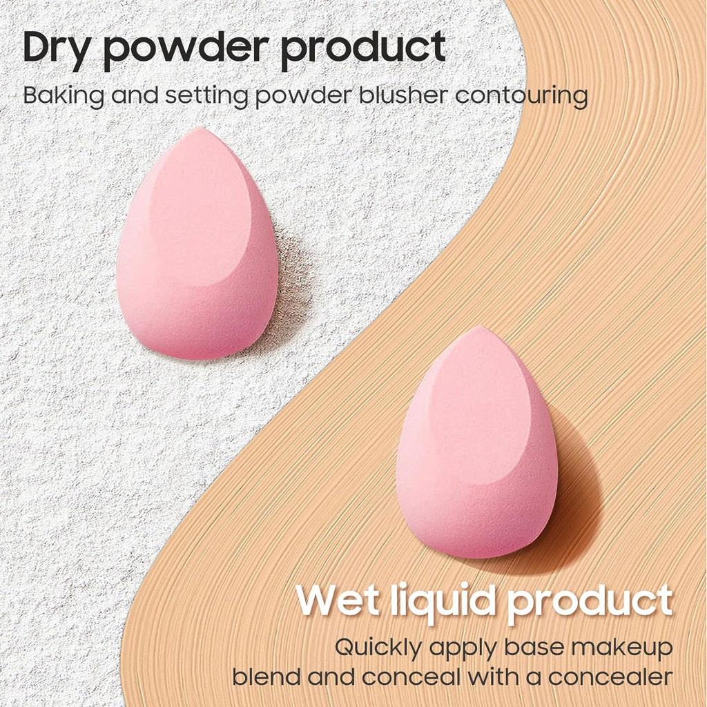 16 Pcs Multicolor Makeup Sponge Set - Latex-Free, Soft & Reusable Beauty Makeup Sponge for Wet/Dry Use Blending Powder Puff for Foundation & Concealer Washable Makeup Sponges - Image 8