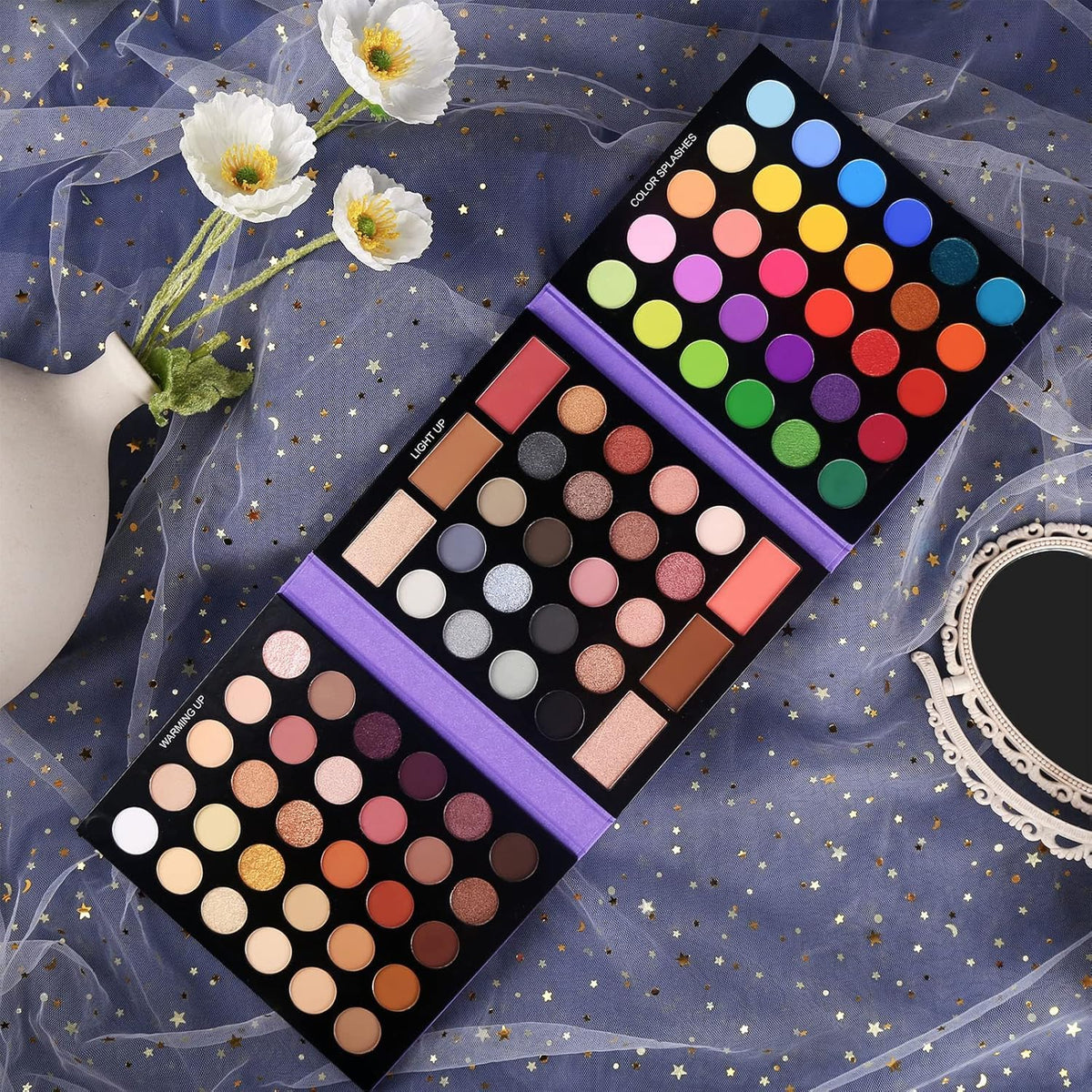 COSLUXE UCANBE Pretty 2 Eyeshadow Palette, All In One Set 86 Colors Makeup Kit Matte Shimmer Eye Shadow Highlighters Contour Blush Powder All In One Makeup Palette 81.4g - Image 2