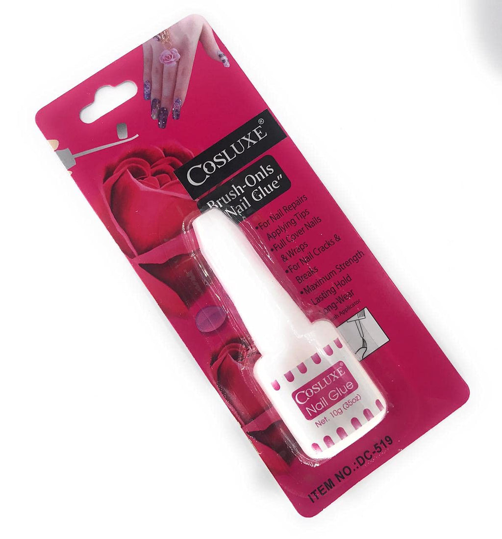 Cosluxe Brush On Nail Glue For Artificial Or Fake Nails for Women, girls - (10 Gram) Strong Glue, Adhesive Nails Soft and Not Damage Nail