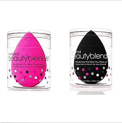COSLUXE Beauty Blender Makeup Sponge, 2 Pcs Pink,Black Sponges & Blenders, Beauty Blender Sponge for Makeup, Cream, Concealer and Foundation, For Woman girl's