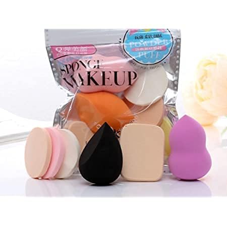Cosluxe Professional 6 in 1 Makeup Sponge Multicolored Cotton Pad Applicator Foundation Makeup Blender Powder Buff Sponge Cosmetic Puff Women's & Girls Cosmetic Makeup Beauty pack of 1