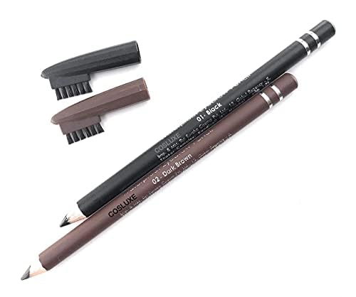 COSLUXE Eyebrow Pencil, Long Lasting WaterProof Eyebrow Pencil with Brush black