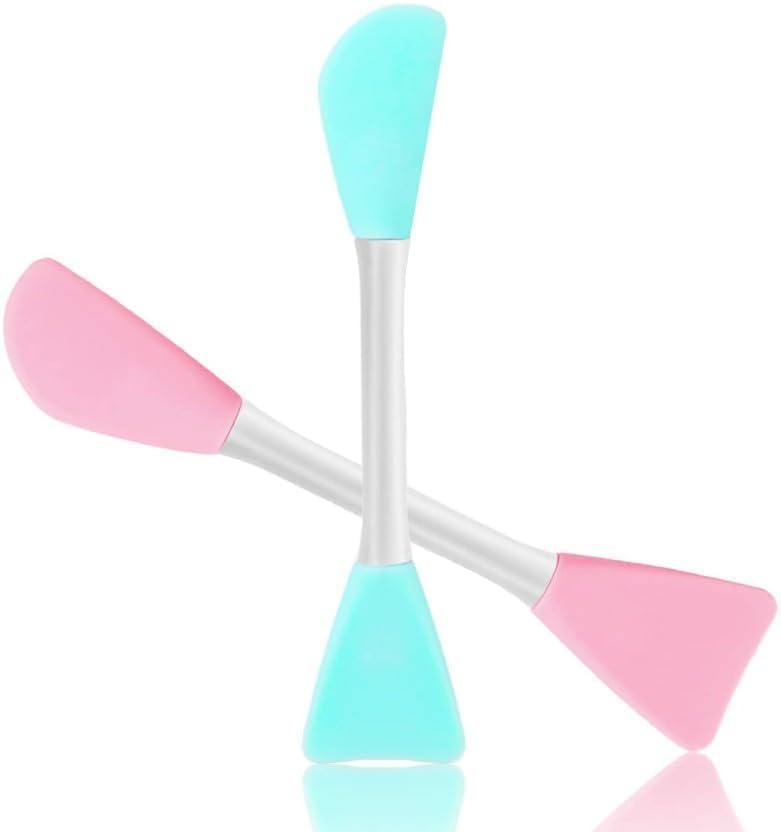 Cosluxe 2 pcs Mask Applicator Silicone Face Brush Face Mud Cream,Clay Mask,DIY,Modeling Masks Brushes DIY Mud Mixing Spatula Double-end Handheld Scoop Skin Care Make up Foundation