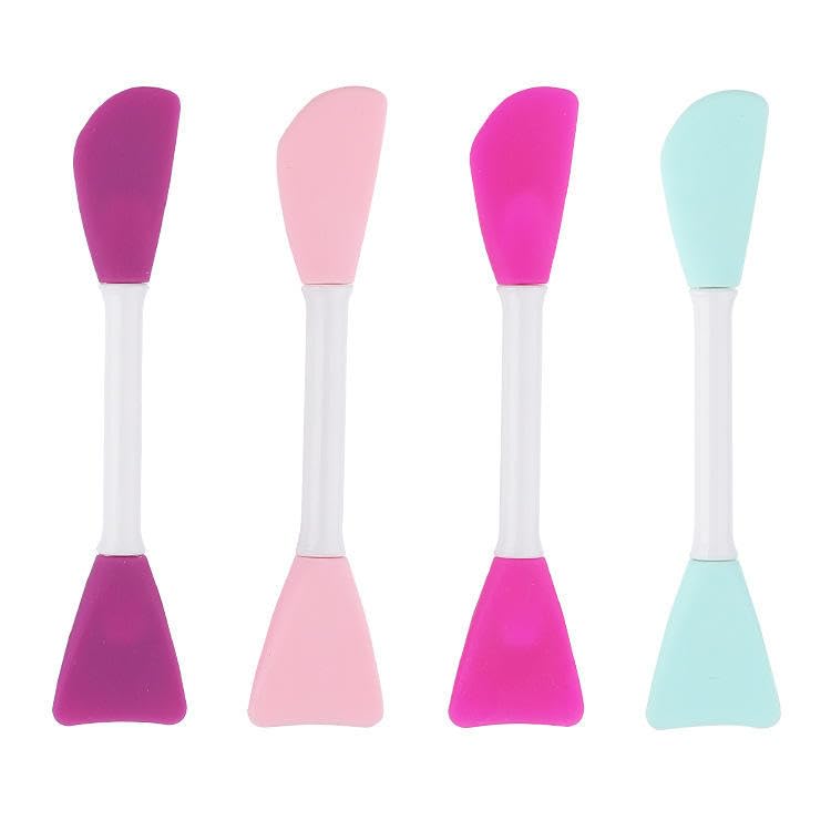 Cosluxe 4pcs Mask Applicator Silicone Face Brush Face Mud Cream,Clay Mask,DIY,Modeling Masks Brushes DIY Mud Mixing Spatula Double-end Handheld Scoop Skin Care Make up Foundation