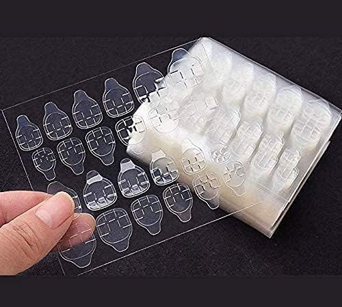COSLUXE Transparent Double-side Glue Nail Sticker Adhesive Flexible Fake Nail Tips Adhesive Tabs Nail Glue 12 Sheets PACK OF 288