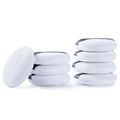 Cosluxe Pro Powder Puff, Ultra Soft Washable Velour Fluffy Body Powder Puffs with Ribbon, Pure Cotton Round Makeup Puff, for Loose Powder Mineral Powder Body Powder, White (pack of 6, Mini)