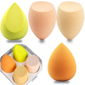 COSLUXE Makeup Sponge Set Beauty Blender with Egg Case, Soft Sponge For Liquid Foundation, Creams, and Powders?Latex Free Wet and Dry Makeup (Yellow Series, 4 Pcs)