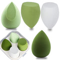COSLUXE Makeup Sponge Set Beauty Blender with Egg Case, Soft Sponge For Liquid Foundation, Creams, and Powders?Latex Free Wet and Dry Makeup Green Series, 4 Pcs