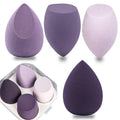 COSLUXE Makeup Sponge Set Beauty Blender with Egg Case, Soft Sponge For Liquid Foundation, Creams, and Powders?Latex Free Wet and Dry Makeup Purple Series, 4 Pcs