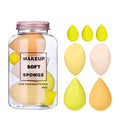 COSLUXE Makeup Sponge Set Beauty Blender with Egg Case, Soft Sponge For Liquid Foundation, Creams, and Powders?Latex Free Wet and Dry Makeup Yellow Series, 4 Big + 3 Mini -7 Pcs set