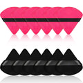 COSLUXE Pure Cotton Powder Puff, Triangle Wedge Shape Designed for Contouring, Under Eyes and Corners Loose Powder Mineral Powder Body Powder Makeup Tool BLACK & PINK, Pack Of 15