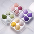 COSLUXE 4 Pcs Makeup Sponge Set Beauty Blender with Egg Case, Soft Sponge For Liquid Foundation, Creams, and Powders Latex Free Wet and Dry Makeup Multicolored