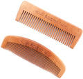 COSLUXE Wooden hair comb, Hair Comb,Natural Anti Static Wooden Massage Comb with Fine and Wide Tooth for Men and Women Moon-Comb + Wide-comb, Combo of 2 pcs