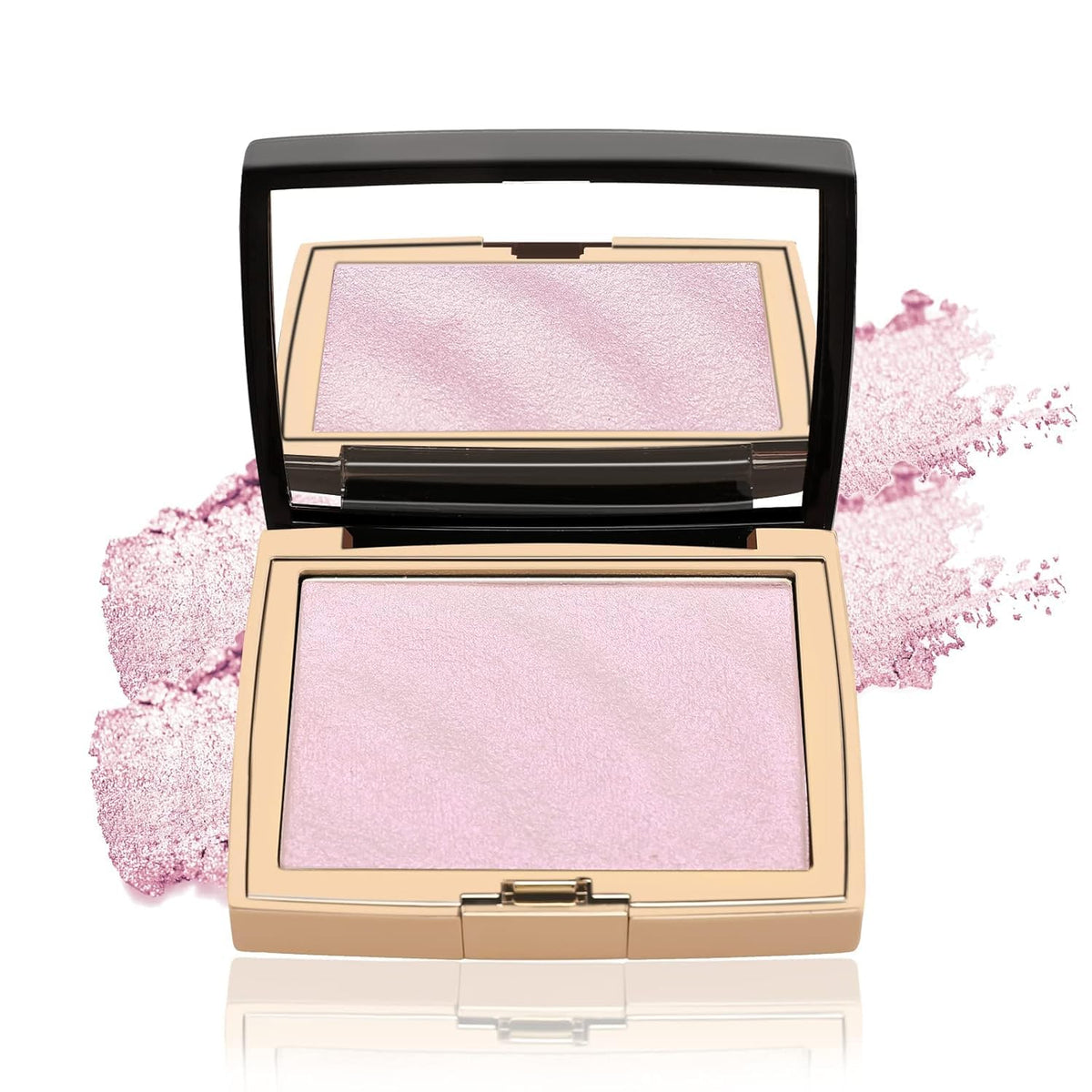 Hojo Highlighter Highlight Shimmering Powder, Waterproof Long Lasting Highlighter,Highlight Powder Palette,highlighter makeup 10g (01) PINK