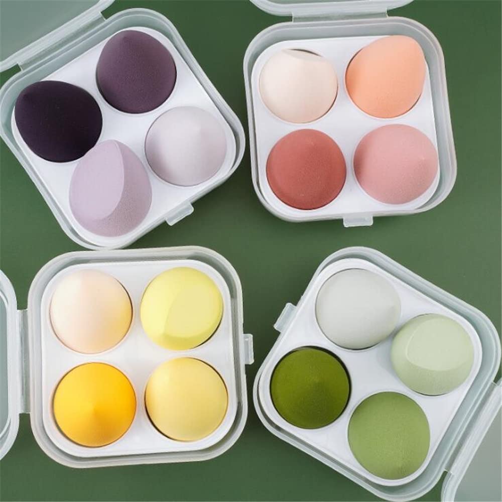 My Colors Beauty Blender Sponge in A Storage Box,4 Pcs IN BOX Multicolour Makeup Cosmetic Puff Makeup Sponge With Storage Box Foundation Powder Sponge Beauty Tools Women Makeup Accessories