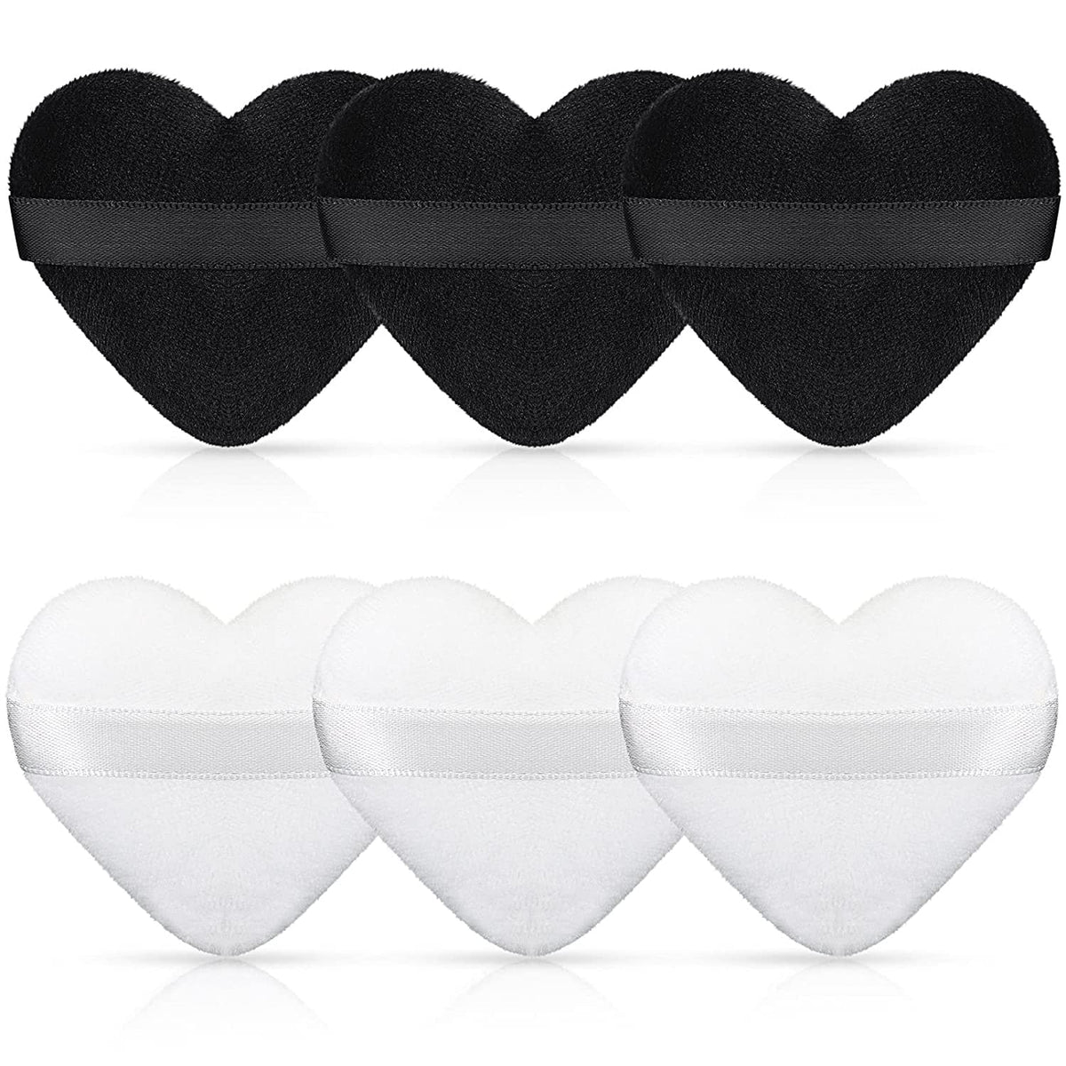 COSLUXE Makeup Blendiful Puffs,Large Face Powder Puffs Cotton Velour Tear Drop Shape and Love Shape Puff,Makeup Tool Beauty Sponges Blender Love Heart - Mini, PACK OF 2 PCS