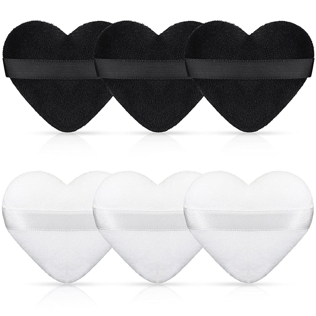 COSLUXE Makeup Blendiful Puffs,Large Face Powder Puffs Cotton Velour Tear Drop Shape and Love Shape Puff,Makeup Tool Beauty Sponges Blender (Love Heart - Mini, PACK OF 1 PCS)