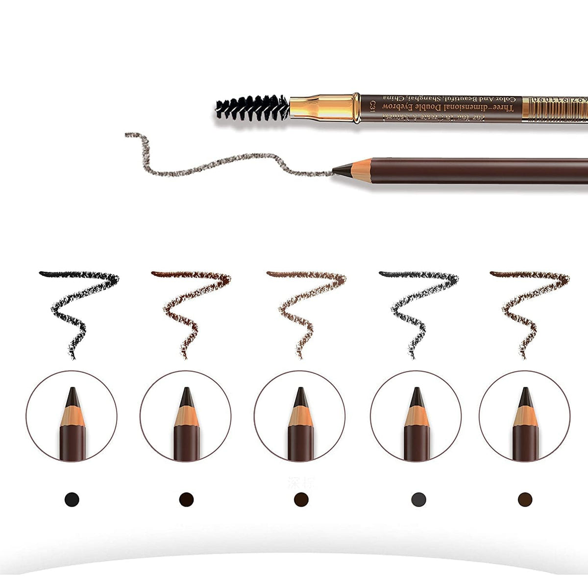 My Colors Eyebrow Pencil With Mascara Brush, Waterproof, Long lasting 1.4g, Medium Brown