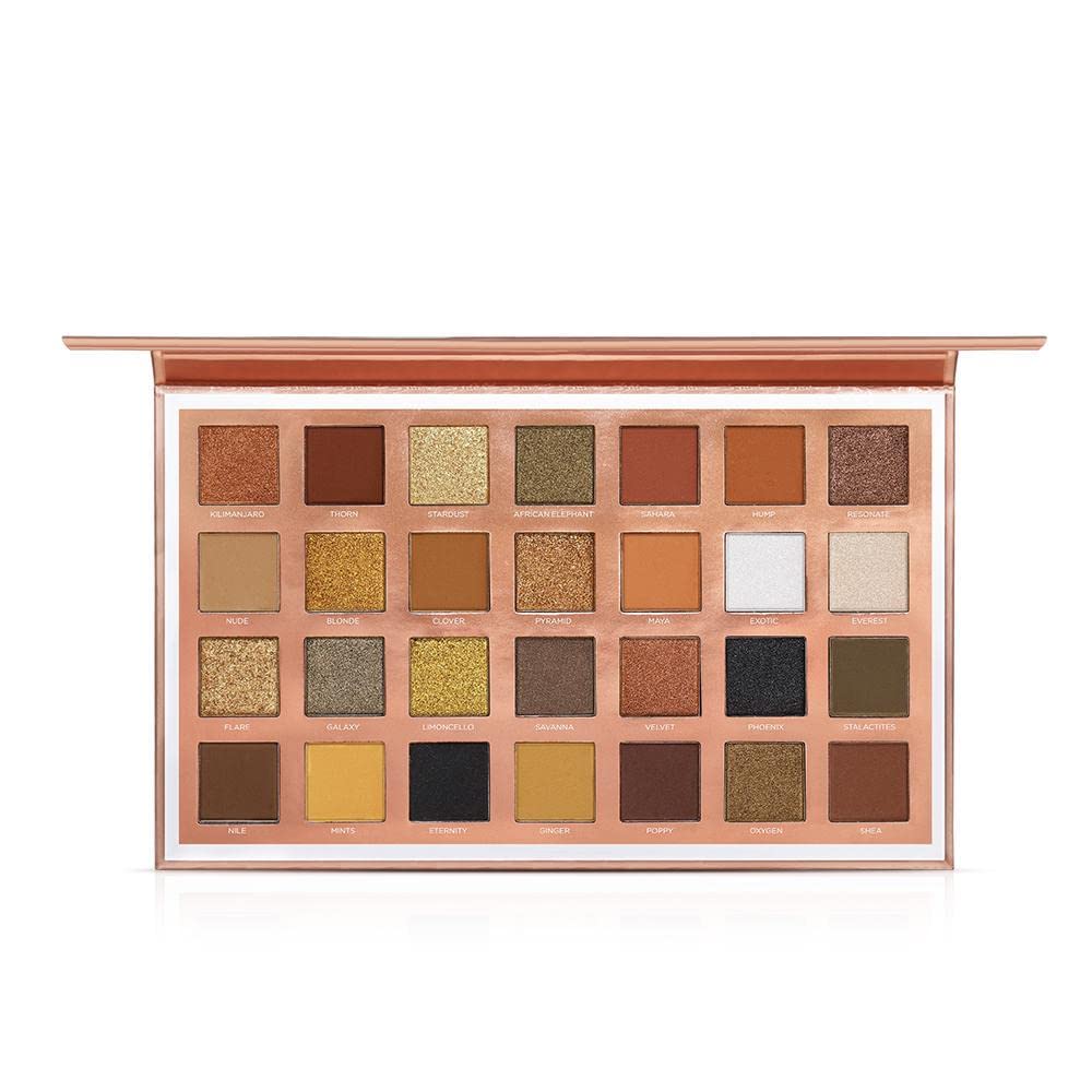 O TWO O 28 Colors Eyeshadow Palette,Shiny Matte Glitter Smoky Eyes Waterproof Eye Shadow Pallete High Pigment Metallic Makeup 35g