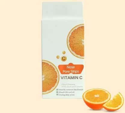 Nose Strips,Pore Strips for Blackheads,Vitamin C Nose Strip With Hazel Extracts Observes Dirt And Oil - for MEN & WOMEN 10 Strips in Pack of 1