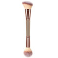 COSLUXE Foundation Makeup Brush, Double Ended Makeup Brushes for Blending Liquid Powder, Concealer Cream Cosmetics, Blush brush B02-Brown, 1 - Pcs