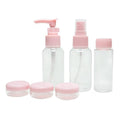 COSLUXE Travel Bottles Kit | Travel Cosmetics Bottles Set | Portable Multipurpose Cosmetics Toiletries Travel's Refillable Bottles | for Storing Shampoo, Gel, Cream Jar | Lotion Dispenser 7 - Pcs Set