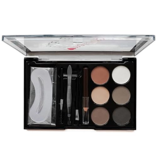 My Colors All in One Eyebrow Makeup Palette Set - 12 Color Eye brow Powders, 5 Color Eyebrows Gel, 4pcs Eyebrow Stencils, 3 pcs Eyebrow Brush and Eyebrow Pen - Unique Eyebrow kit Gifts For Women