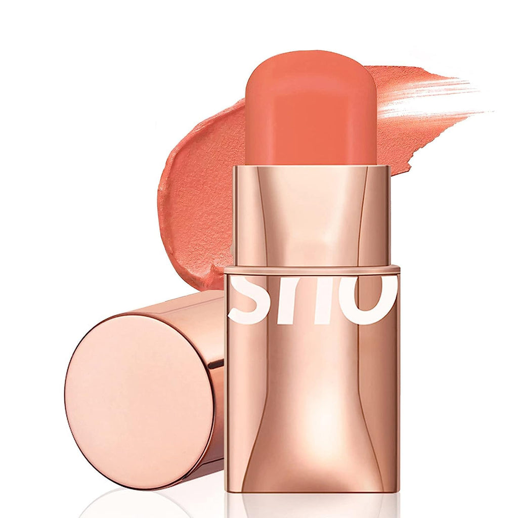COSLUXE O TWO O Blush Stick for Cheeks Makeup,Waterproof Cream Blush Face Stick Multi-Use Lip and Cheek Tint, Lightweight Easy to Blend Natural Cream Blusher 04 - Orange - Subtle