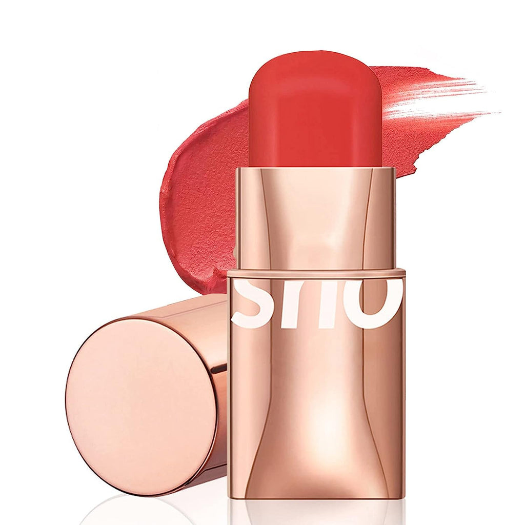 COSLUXE O TWO O Blush Stick for Cheeks Makeup,Waterproof Cream Blush Face Stick Multi-Use Lip and Cheek Tint, Lightweight Easy to Blend Natural Cream Blusher 02 - Red - Fervor