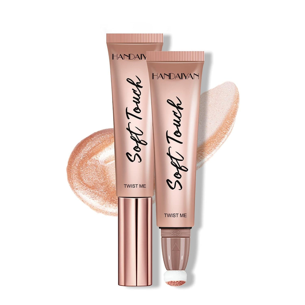 My Colors Liquid Highlighter Stick with Cushion Applicator, Soft Touch Long Lasting Natural Matte Finish, Silky Cream Face Highlighter and Contour Bronzer Stick (H2)