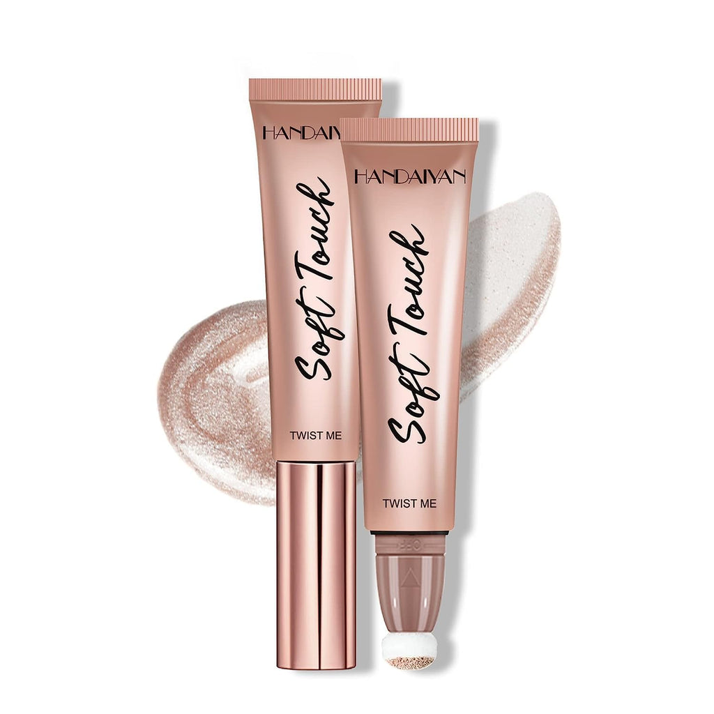 My Colors Liquid Highlighter Stick with Cushion Applicator, Soft Touch Long Lasting Natural Matte Finish, Silky Cream Face Highlighter and Contour Bronzer Stick (H3)