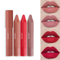 My Colors 3 Colors Smooth Matte Crayon Lipstick Set, Long Lasting Matte Waterproof Not Fade Cream Lipstick Lip Makeup for Women (C - CHERRY)