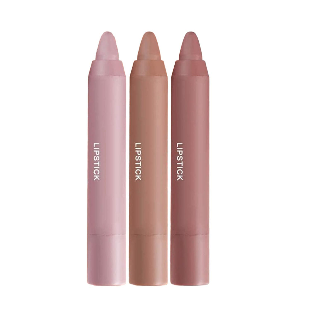 My Colors 3 Colors Smooth Matte Crayon Lipstick Set, Long Lasting Matte Waterproof Not Fade Cream Lipstick Lip Makeup for Women (D - Strawberry)