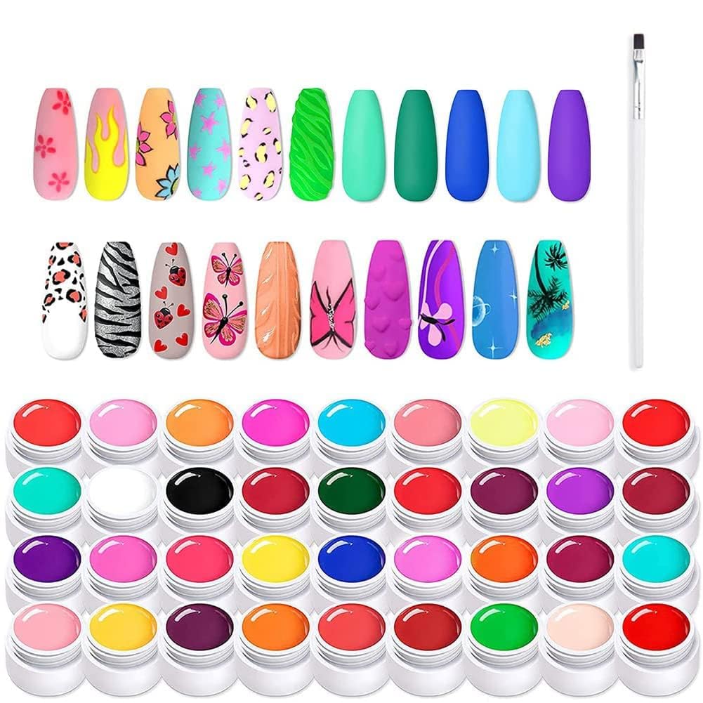 My Colors Nail Polish Paint Kit Gel Paint Painting gel, UV Gel Set for Nails, Nails Art Color Set, Gel Nails Colors, for Nail Art Design 36 Colors