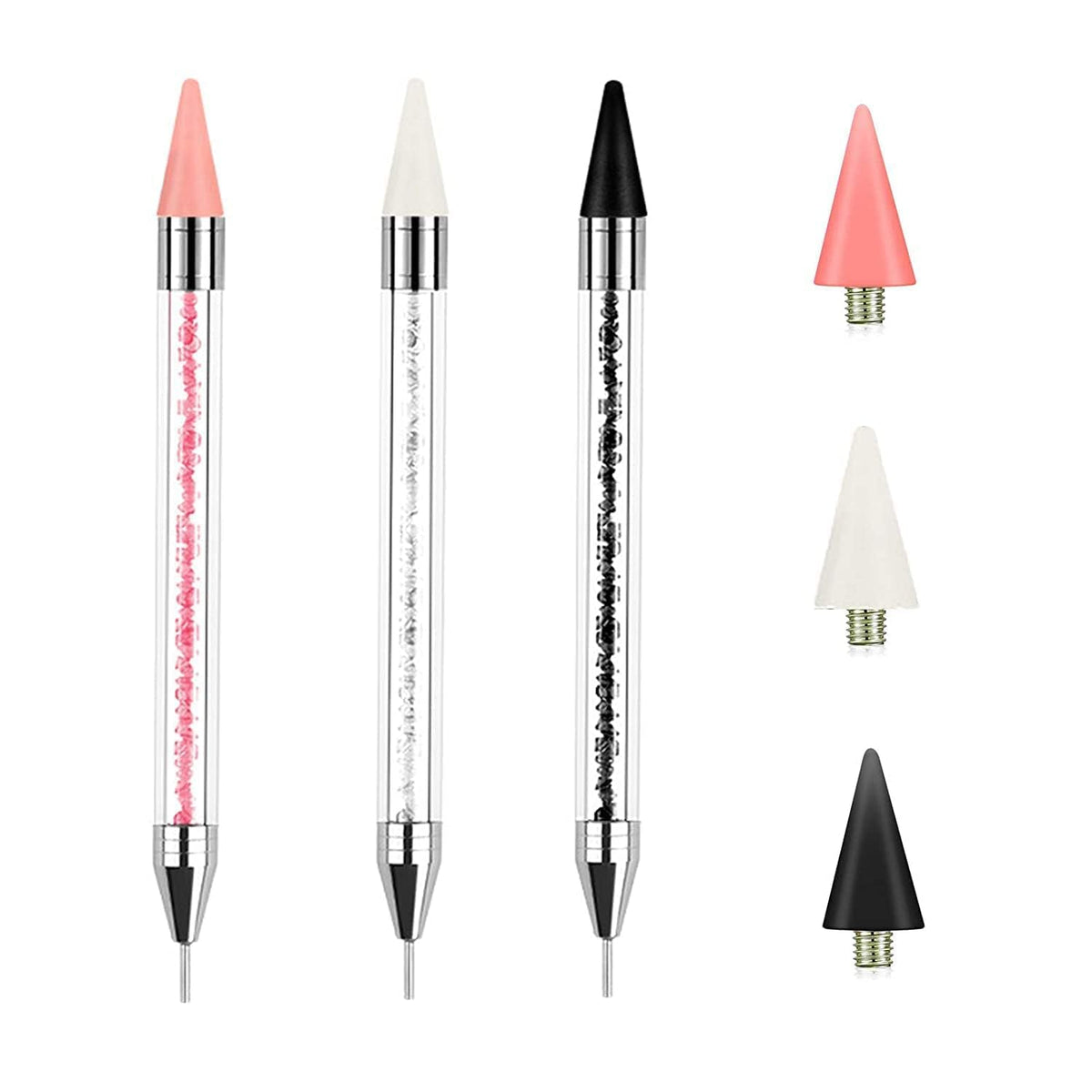 MY COLOR Nail Rhinestone Picker Dotting Pen, Dual-ended Rhinestone Gems Crystals Studs Picker Wax Pen for Nail Art DIY Decoration