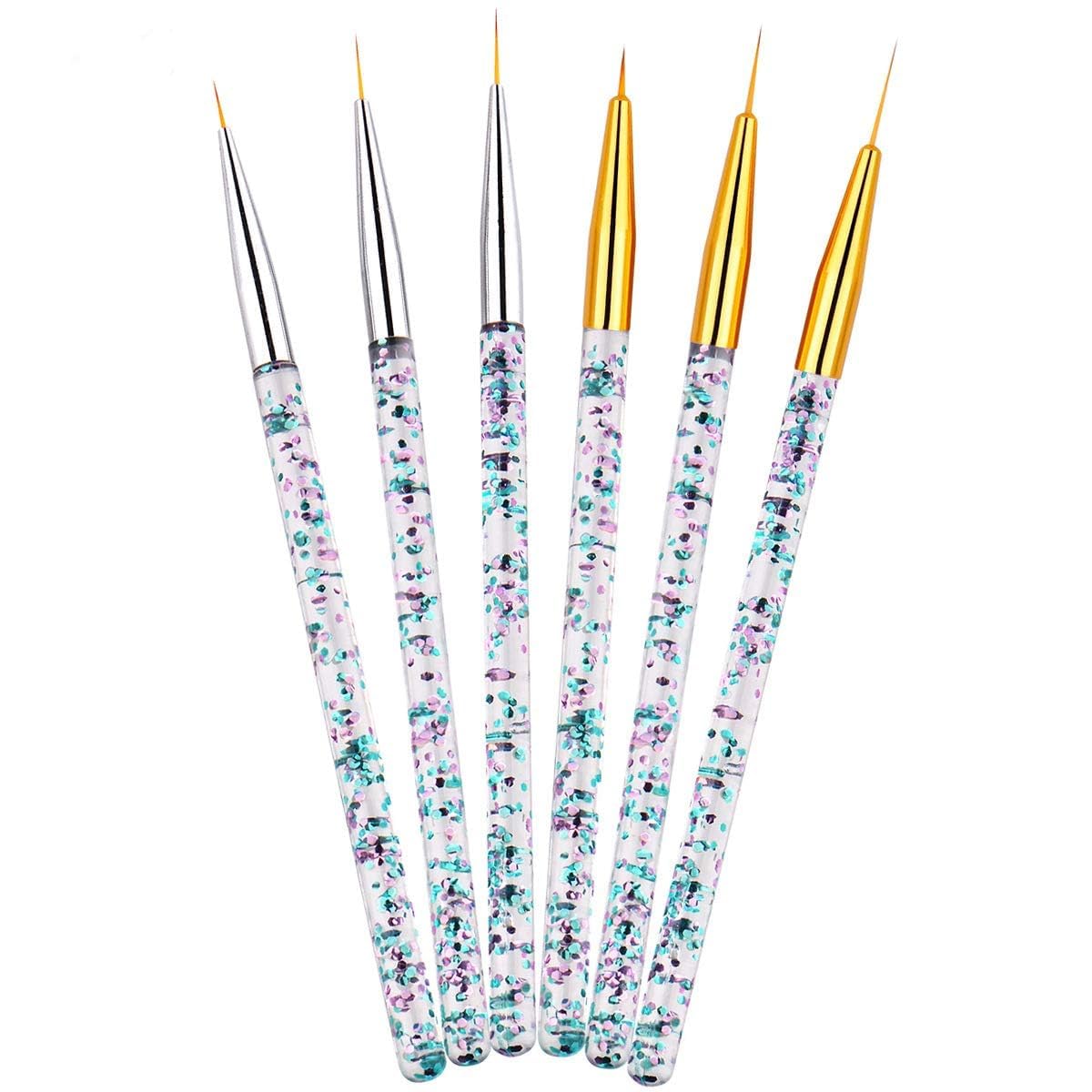 MY COLORS 3 PCS Nail Art Liner Brushes, UV Gel Painting Acrylic Nail Design Nylon Brush, Nail Painting Drawing Pens (7/9/11mm)
