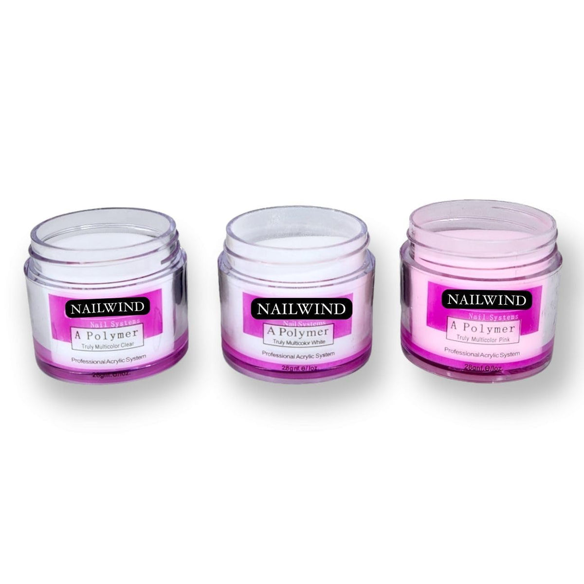 MY COLORS Professional Acrylic Nail Extension System, Acrylic Nail Kit,Acrylic Nail Powder,28g (Pink Clear White)